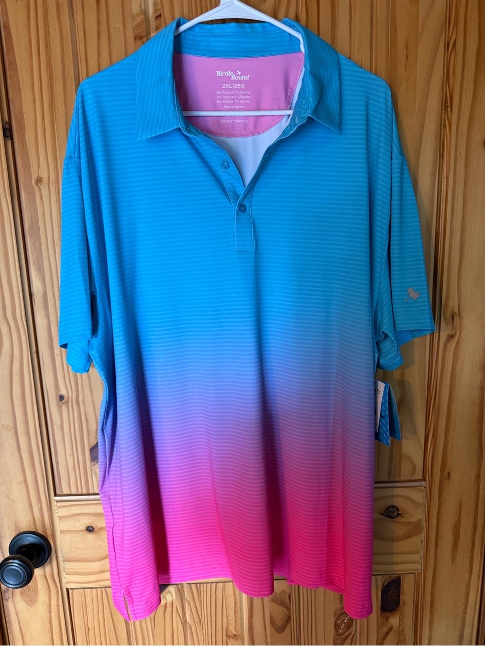 Birdies & Bound Blue to Pink Ombre Men's Polo